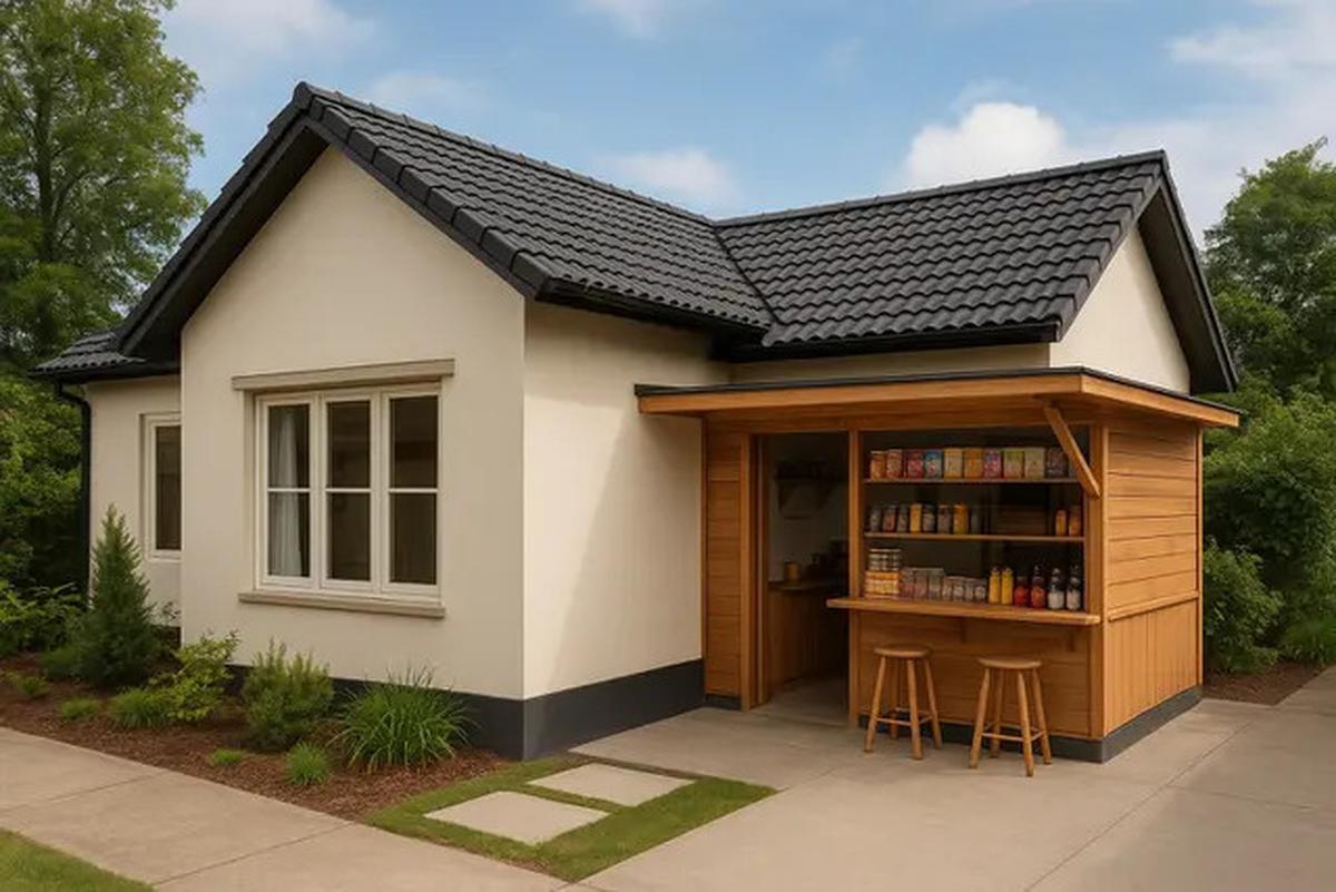 6 Desain Rumah L-Shape dengan Warung Kecil di Depan, Estetik dan Fungsional