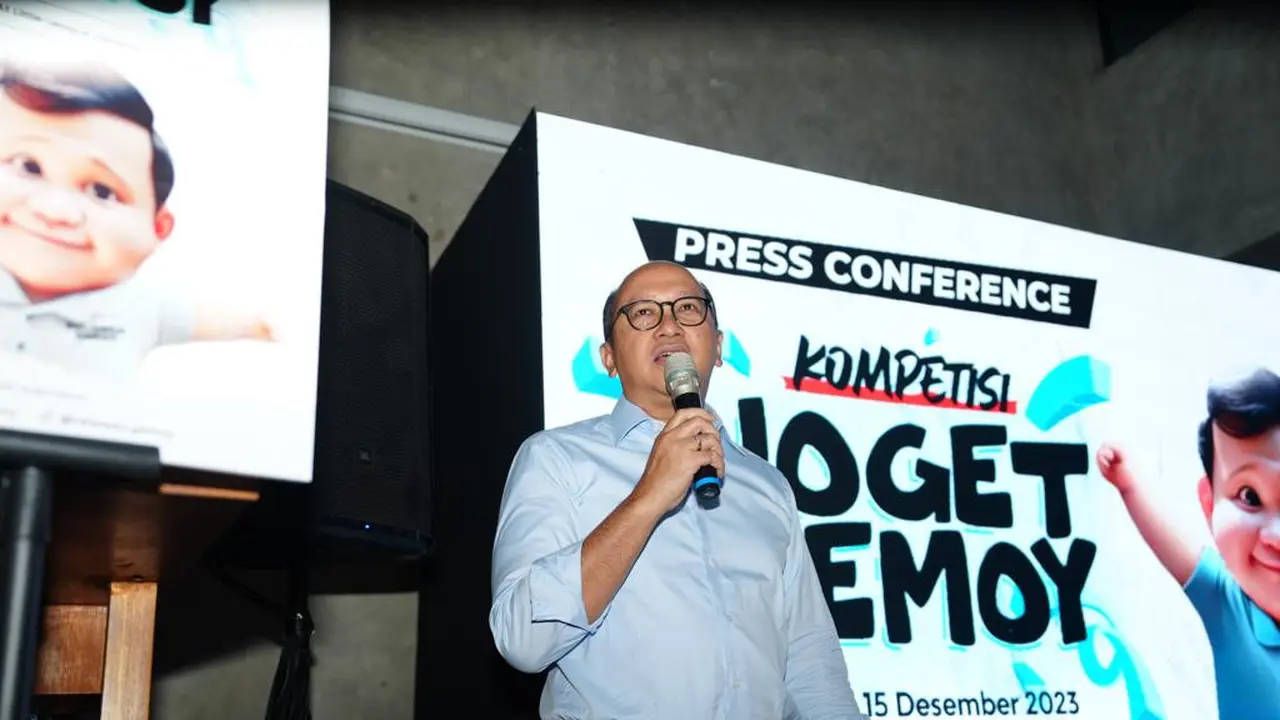 Ketua Umum Kampanye Nasional (TKN) Koalisi Indonesia Maju Rosan Roeslani menghadiri acara deklarasi dukungan untuk pasangan capres dan cawapres Prabowo Subianto-Gibran Rakabuming Raka sekaligus mengapresiasi adanya Kompetisi Joget Gemoy.