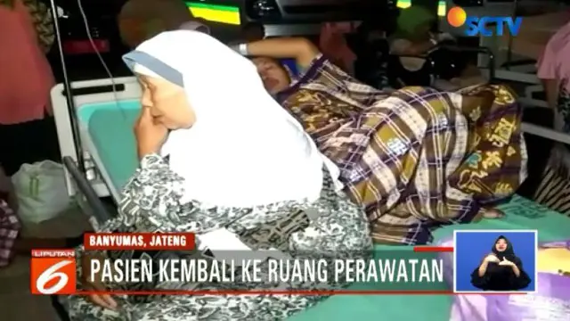 Sebelumnya puluhan pasien yang sedang dirawat di RSUD Banyumas, Jawa Tengah harus dievakuasi karena khawatir terjadi gempa susulan.