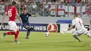 Harry Kane saat menetak gol ke gawang Malta pada laga grup F kualifikasi Piala Dunia 2018 di  Ta Qali stadium, Valletta, Malta, (1/9/2017). Inggris menang 4-0. (AP/Rene Rossignaud)