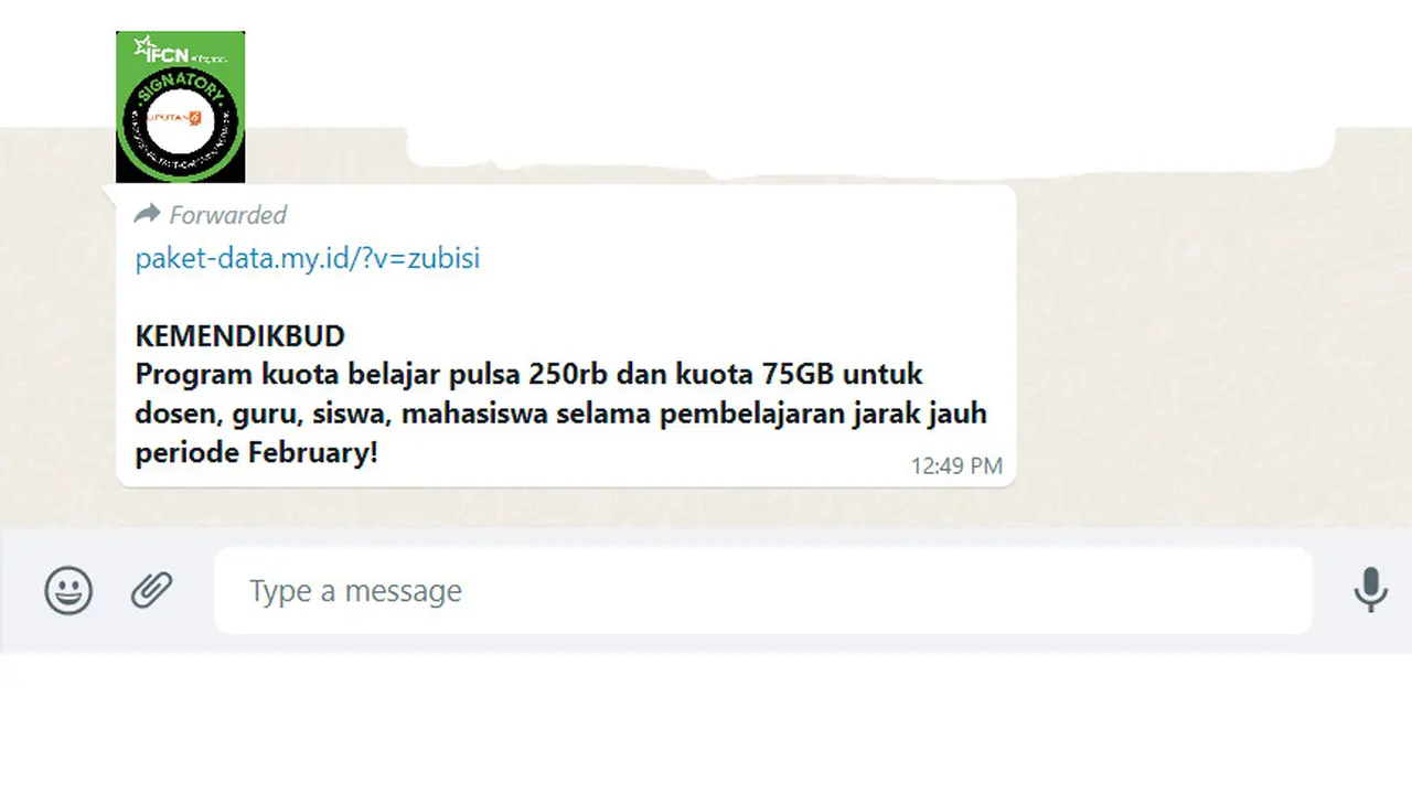 Cek Fakta Liputan6.com menelusuri informasi pendaftaran subsidi pulsa 250 ribu dan kuota 75 GB dari Kemendikbud periode Februari