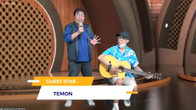 Komedian Temon saat mengisi webinar bertema 'Literasi Digital Untuk Keutuhan Republik Indonesia'