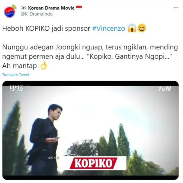 Permen Kopi Indonesia Jadi Sponsor Drama Terbaru Song Joong Ki, Warganet Heboh