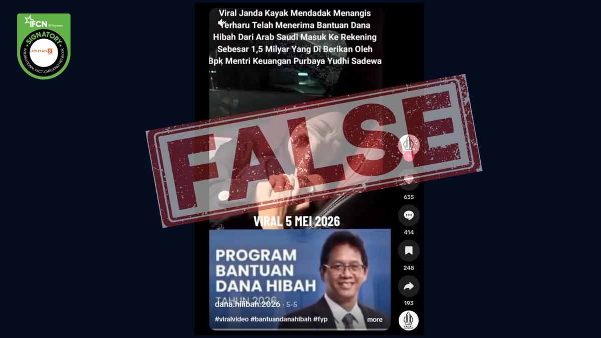 Cek Fakta: Tidak Benar Purbaya Bagikan Bantuan Hibah dari Arab Saudi untuk Janda Rp 1,5 Miliar