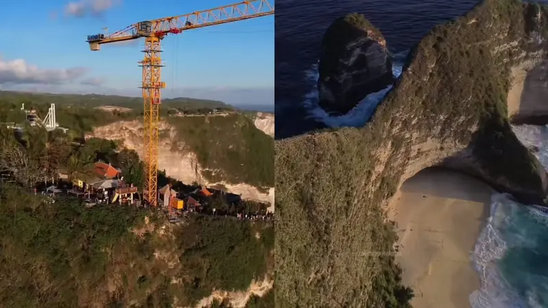 Lift kaca di Kelingking Beach Nusa Penida dikhawatirkan akan berdampak overtourism