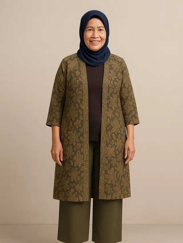 Model Outer Batik Apa yang Cocok untuk Ibu-ibu 50 Tahunan/Ilustrasi gambar AI