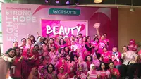 Demi mendukung perjuangan para pengidap kanker di Indonesia, Watsons menggelar acara bertajuk ‘Beauty in Love’ di Kuningan City, Selasa (4/2/2020).