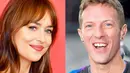 Dakota Johnson dan Chris Martin kini sudah berani mengabadikan cinta mereka lewat tinta permanen di tubuh keduanya. (Getty Images/Cosmopolitan)