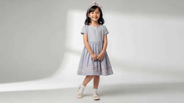 Dress Anak Perempuan dengan Bahan Adem dan Nggak Bikin Keringatan di Berbagai Acara Model A Line Katun