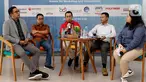 GM Business Development Polytron Joegianto (tengah), menyampaikan materi disaksikan para pembicara (Ki-Ka) Key Account Manager End User Public Signify Indonesia Rama Momongan, Government Account Lead Worldwide Public Sector Amazon Web Muhamad Yopan, Digital Tech Solution Head Tower Bersama Ficky Julyansyah, dan Moderator / Head of Corporate and Marketing Communication Alita Praya Mitra Fita Indah Maulani, pada workshop IoT Creation 2022 di Balai Diklat Industri Denpasar, Bali, Rabu (25/5/2022). (Liputan6.com/HO/Alwi)