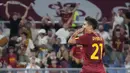 AS Roma sukses menaklukkan Monza dalam lanjutan Liga Italia 2022/2023 pekan keempat di Stadio Olimpico, Roma, Rabu (31/8/2022). (AP/Gregorio Borgia)