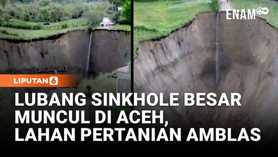 Tanah Amblas di Aceh, Lubang Sinkhole Besar Ancam Lahan Petani