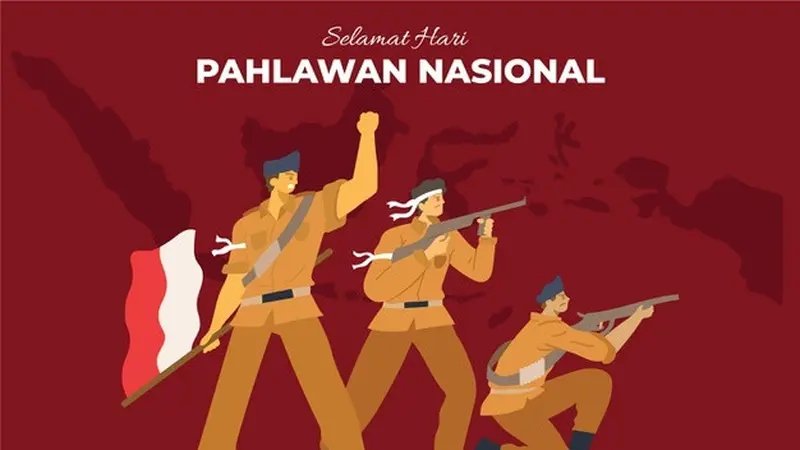 Ilustrasi hari pahlawan 10 November, puisi pahlawan