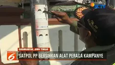 Kesadaran tim sukses pasangan calon dalam memasang alat peraga kampanye sesuai aturan sangat rendah.