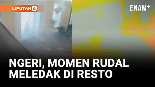 VIDEO: Renggut 20 Nyawa, Detik-Detik Rudal Meledak di Resto Ukraina