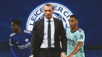 Leicester City - Wilfred Ndidi, Brendan Rodgers, Youri Tielemans (Bola.com/Adreanus Titus)