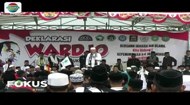 Massa yang mengatasnamakan Jawara dan Ulama Banten melakukan deklarasi di Kota Serang, memberikan dukungan kepada Jokowi dan Ma'ruf Amin di Pilpres 2019.