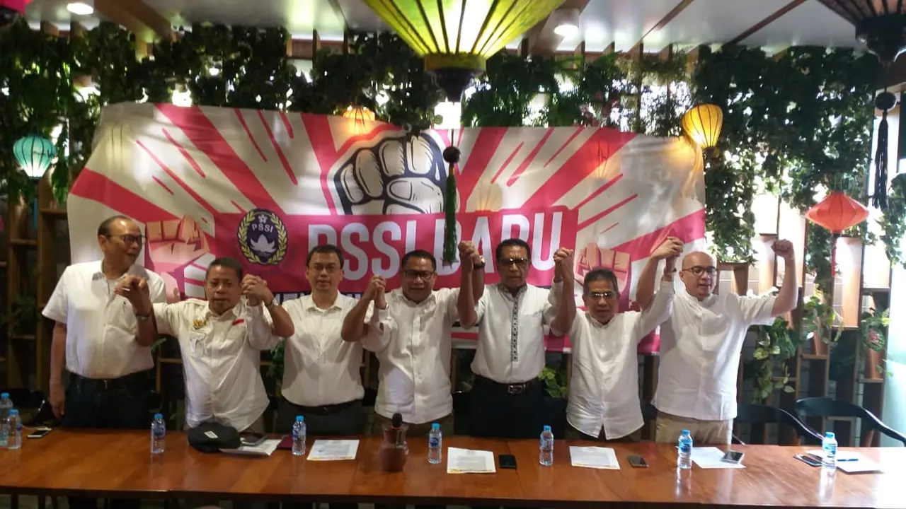 Deklarasi 9 Caketum PSSI di FX Sudirman, Jakarta Pusat, Jumat (1/11/2019).