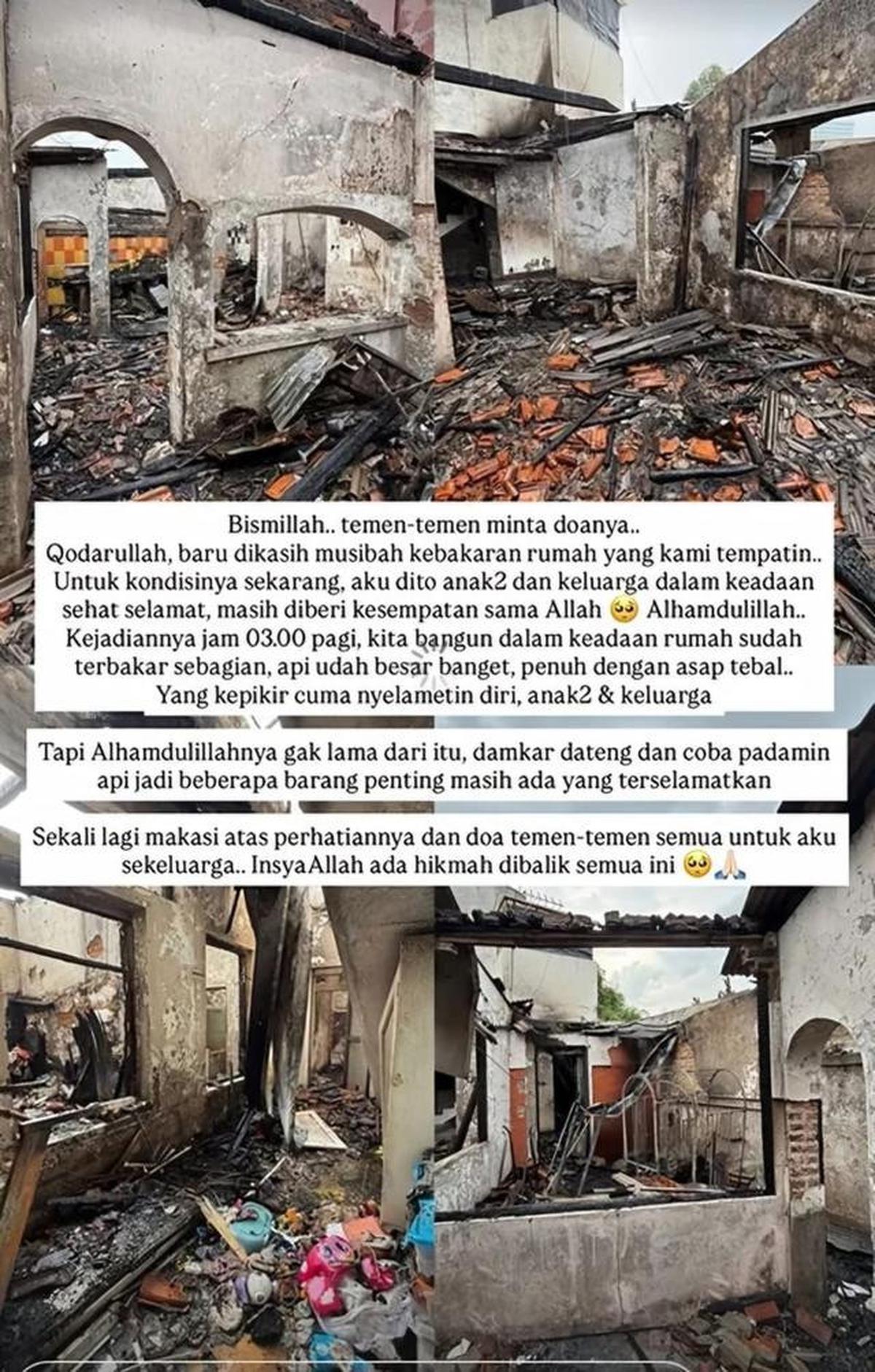 Kronologi Rumah Anisa Rahma Kebakaran Diduga Akibat Lupa Matikan Lilin, Api Berkobar Jam 3 Pagi