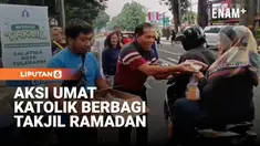 Umat Gereja Katolik Gereja Santo Paulus Miki membagikan ratusan paket takjil kepada pengguna jalan selama bulan suci Ramadan. Kegiatan ini digelar setiap sore di Jalan Jenderal Diponegoro, Kota Salatiga, Jawa Tengah, tepat di depan gereja.