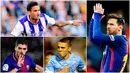 Berikut ini top scorer sementara La Liga Spanyol musim 2017/2018 hingga pekan ke-20, Lionel Messi masih di posisi teratas. (Kolase foto-foto AP dari AFP)