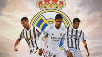 Real Madrid - Cristiano Ronaldo, Raphael Varane, Alvaro Morata (Bola.com/Adreanus Titus)