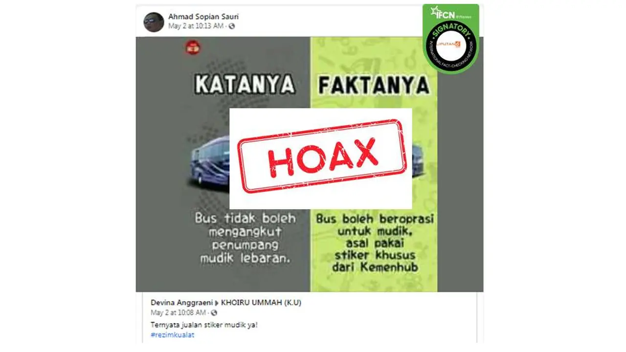 Cek Fakta Kemenhub jualan stiker mudik