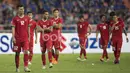 Raut wajah sedih pemain Timnas Indonesia usai kalah dari Thailand pada laga final leg kedua Piala AFF 2016 di Thailand, (17/12/2016). (Bola.com/Vitalis Yogi Trisna)