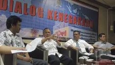 Suasana dialog kenegaraan "MK Batalkan UU  Sumber Daya Air (SDA), Dampaknya terhadap Daerah" di Coffe Corner DPD, Komplek Parlemen Senayan, Jakarta Selatan, Rabu (11/3/2015).(Liputan6.com/Andrian M Tunay)
