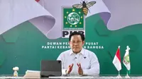 Ketua Umum PKB Abdul Muhaimin Iskandar atau akrab disapa Cak imin dalam pidato awal tahun 2022. (Foto: Dokumentasi PKB).