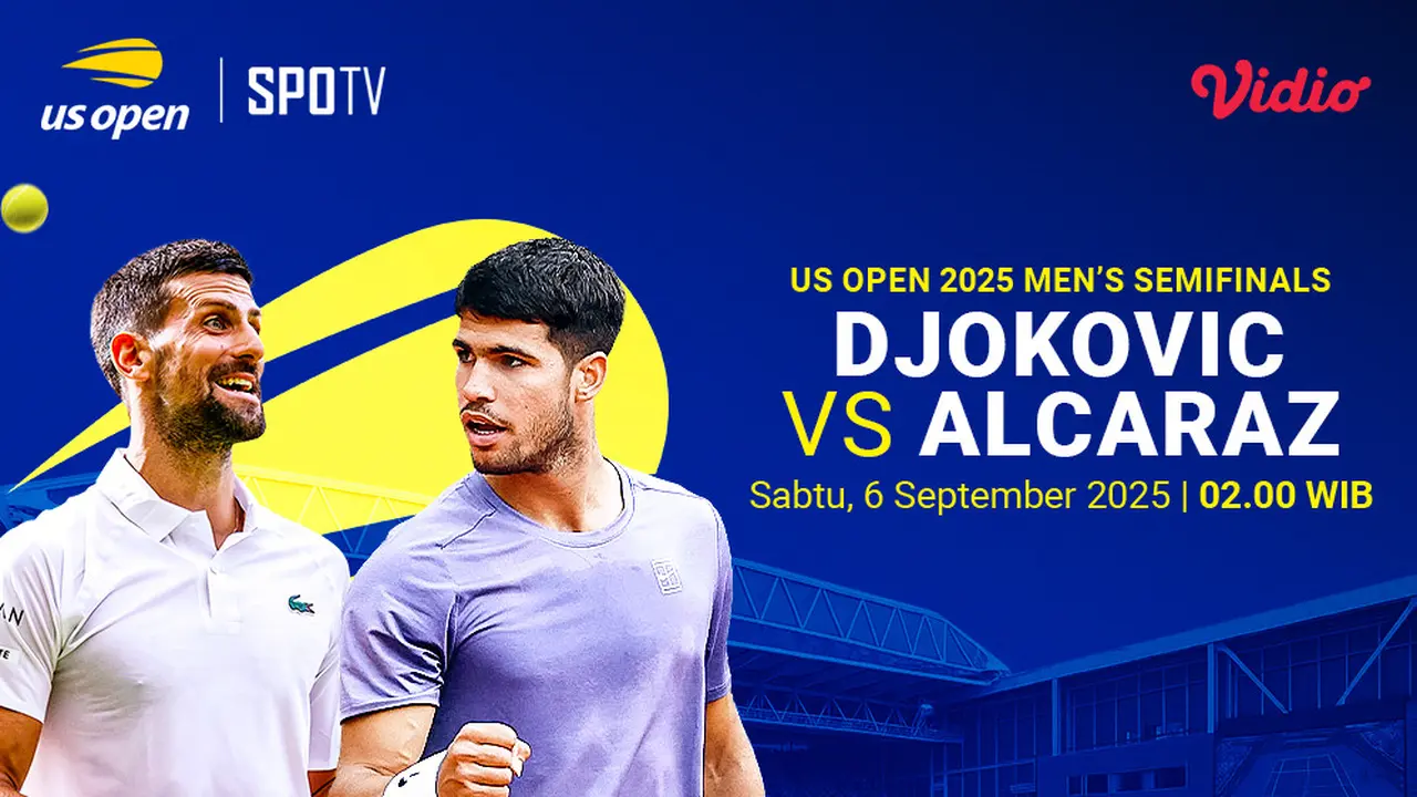 Siaran langsung US Open 2025 Semifinals eksklusif di Vidio.
