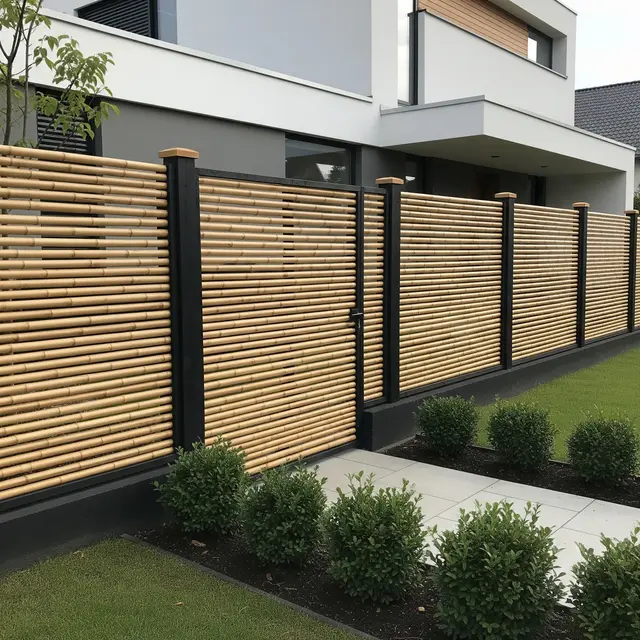 Desain Pagar Bambu Rendah untuk Pekarangan Rumah di Desa