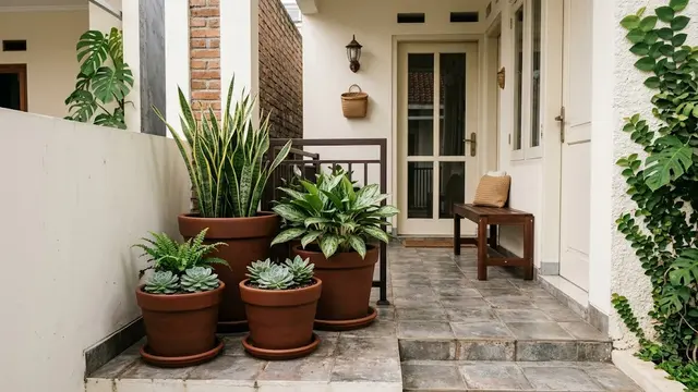 Ide Taman Kecil di Teras Rumah Sempit