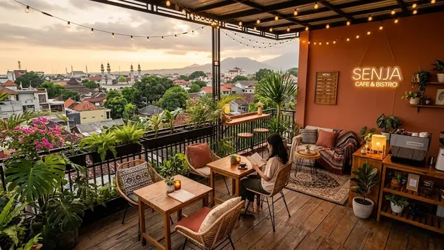 Desain Teras Rooftop Rumah Kecil yang Estetik/AI Generated