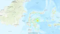 Gempa di Sulawesi Tengah 12 April 2019 berkekuatan magnitudo 6,8 menurut USGS (USGS.gov)