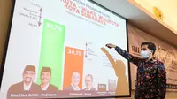 Poltracking Indonesia merilis hasil survei Pilkada Surabaya (Foto: Istimewa).