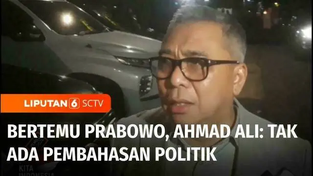Wakil Ketua Umum Partai Nasdem, Ahmad Ali pada Selasa malam mendatangi kediaman Presiden terpilih, Prabowo Subianto di kawasan Kebayoran Baru, Jakarta Selatan. Usai pertemuan, Ahmad Ali menyatakan tidak ada pembahasan politik dengan Prabowo.
