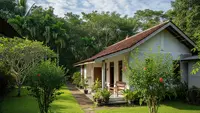 7 Contoh Rumah Sederhana untuk Hari Tua dengan Halaman Belakang Luas untuk Kebun Santai