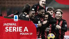 Berita motion grafis jadwal Liga Italia 2020/2021 pekan ke-19, AC Milan hadapi Atalanta di San Siro, Minggu (24/1/2021).