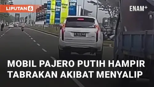 VIDEO: Detik-detik Mobil Pajero Putih Hampir Tabrakan Akibat Asal Menyalip