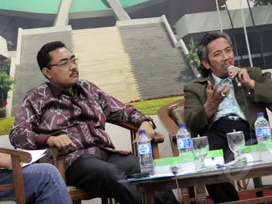 Suasana diskusi Forum Legeslasi bertajuk "RUU Jasa Konstruksi " di Jakarta, Selasa (30/3/2015). (Liputan6.com/Helmi Afandi)