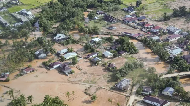 Kondisi wilayah Tapanuli dari Udara usai terkena banjir bandang.