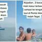 Viral Tiga Bocah Terbawa Arus ke Tengah Laut saat di Atas Kasur, Ini Faktanya (Sumber: Instagram/jowoshitpost)