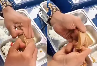 Video viral MBG di Lampung Barat dikeluhkan, menu daging sapi alot seperti karet. (Tangkapan layar media sosial)