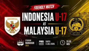 Jadwal Live Laga Uji Coba Timnas Indonesia U-17 Vs Malaysia U-17 di Indosiar dan Vidio