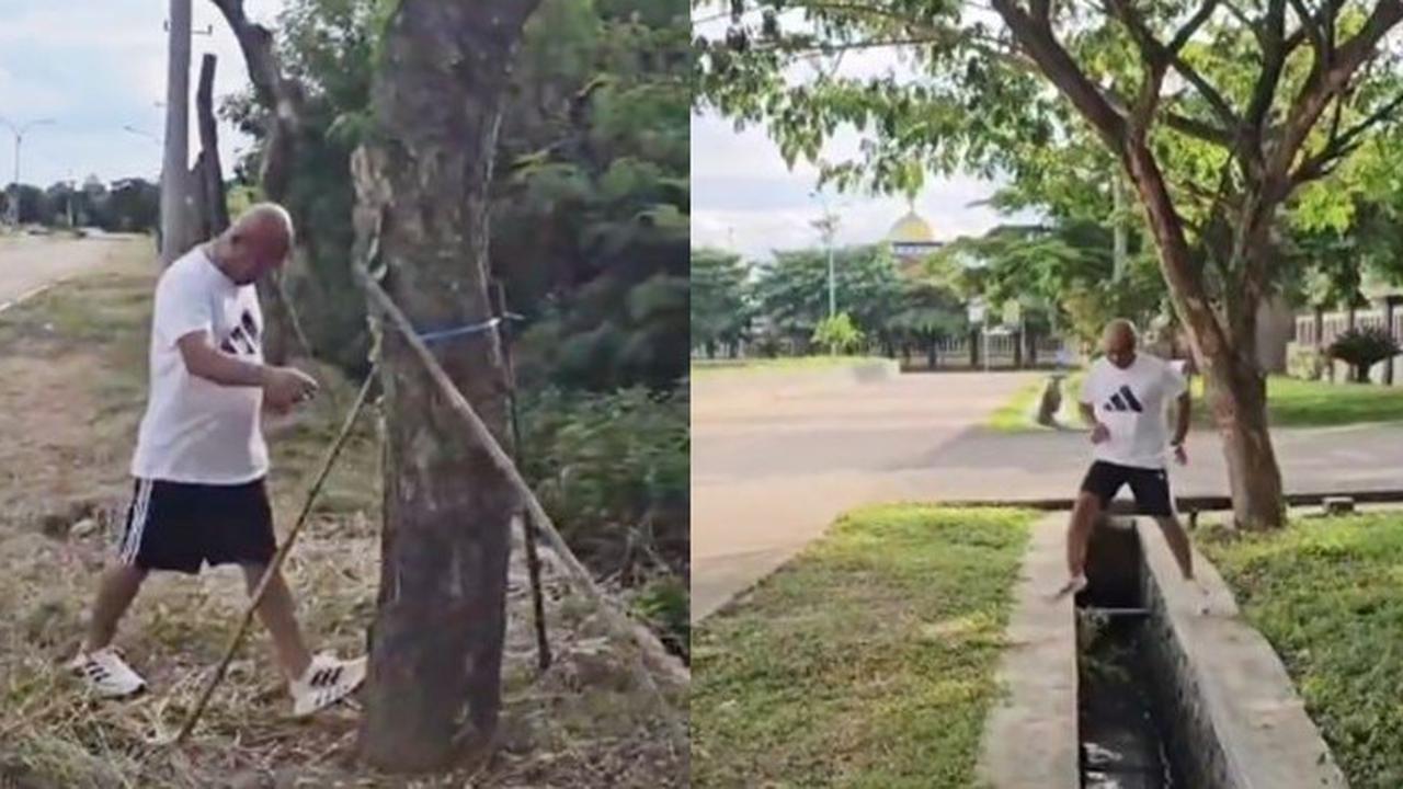 Kocak, Kapolres Serang Kasih Contoh Jungkir Balik di Jalanan