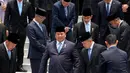 Sebelumnya, Presiden Prabowo juga memimpin pengucapan sumpah jabatan para menteri dan pejabat setingkat menteri periode tahun 2024-2029. (AP Photo/Achmad Ibrahim)