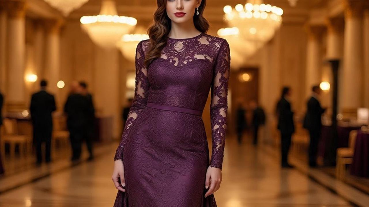 Ilustrasi Long Dress Brokat