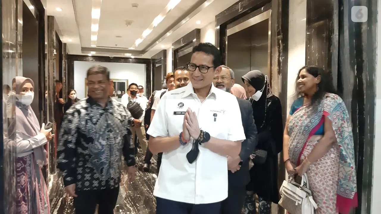 Menparektaf Sandiaga Uno di Kedubes India, Jakarta.