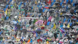 Pertandingan yang berlangsung di Suwon Stadium, Korea Selatan, pada Rabu (20/05/2026) waktu setempat menjadi pertemuan pertama sejak delapan tahun lalu ketika tim Korea Utara bertemu dengan tim Korea Selatan. (AP Photo/Lee Jin-man)